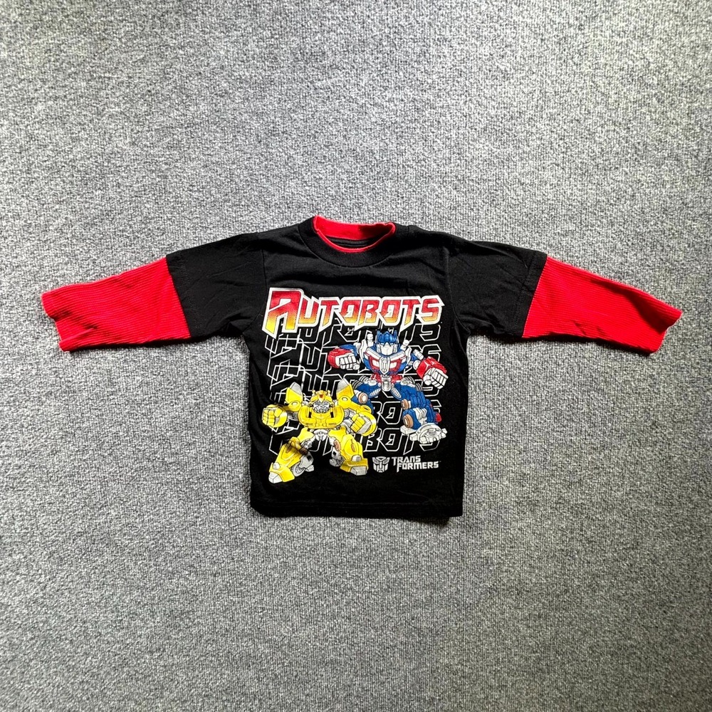 Vintage Transformers Dark of the Moon T-Shirt Kids 4T Black Optimus Bumblebee